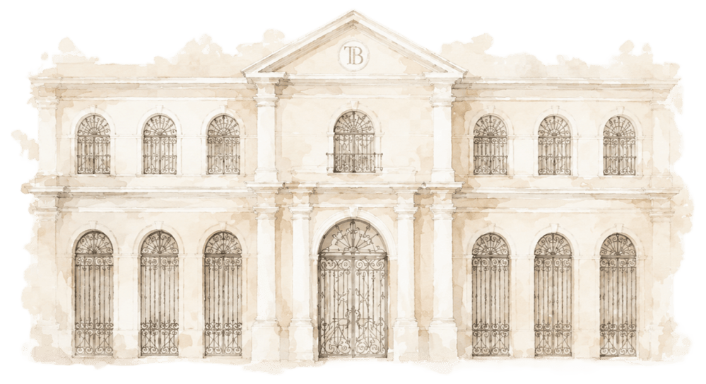 Fachada do Trapiche Barnabé em aquarela